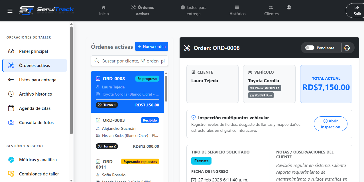 ServiTrack Dashboard